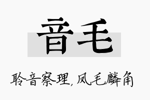 音毛名字的寓意及含义