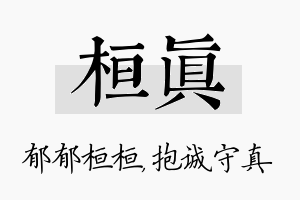 桓真名字的寓意及含义