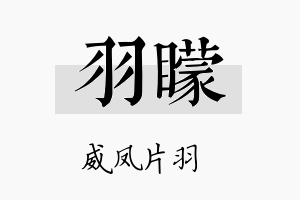 羽矇名字的寓意及含义