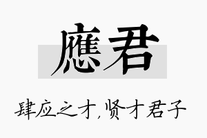 应君名字的寓意及含义