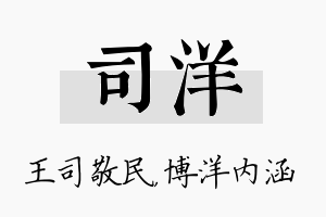 司洋名字的寓意及含义