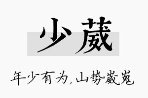 少葳名字的寓意及含义