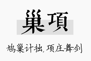 巢项名字的寓意及含义