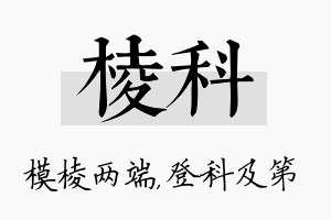 棱科名字的寓意及含义