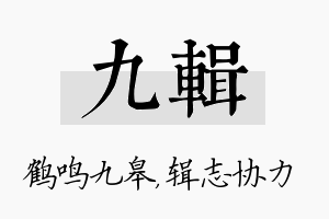 九辑名字的寓意及含义