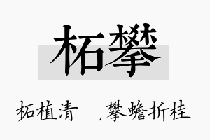 柘攀名字的寓意及含义