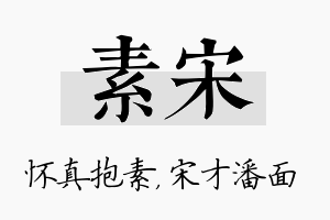 素宋名字的寓意及含义