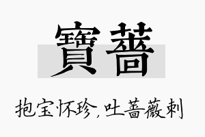 宝蔷名字的寓意及含义