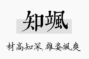 知飒名字的寓意及含义