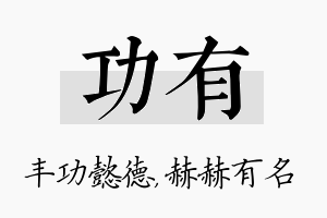 功有名字的寓意及含义