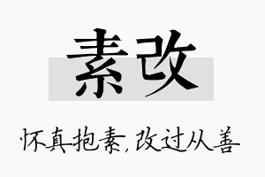 素改名字的寓意及含义