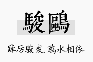 骏鸥名字的寓意及含义