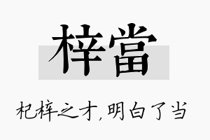 梓当名字的寓意及含义