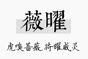 薇曜名字的寓意及含义