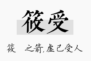 筱受名字的寓意及含义