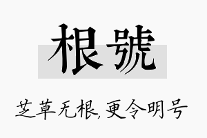 根号名字的寓意及含义