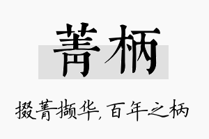 菁柄名字的寓意及含义