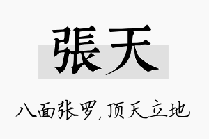 张天名字的寓意及含义