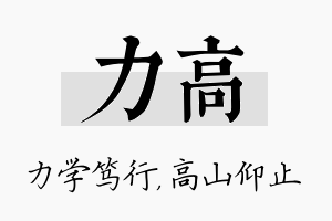 力高名字的寓意及含义