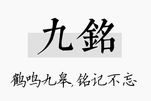 九铭名字的寓意及含义