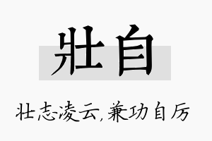 壮自名字的寓意及含义