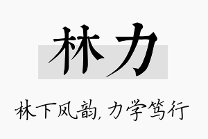 林力名字的寓意及含义