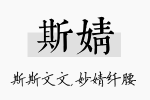 斯婧名字的寓意及含义