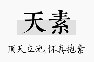 天素名字的寓意及含义