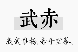 武赤名字的寓意及含义