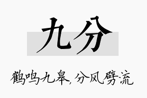 九分名字的寓意及含义