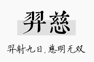 羿慈名字的寓意及含义