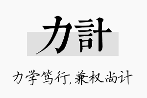 力计名字的寓意及含义