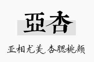 亚杏名字的寓意及含义