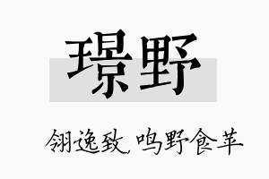 璟野名字的寓意及含义