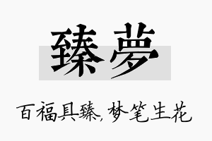 臻梦名字的寓意及含义