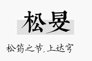 松旻名字的寓意及含义