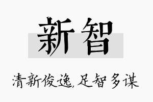 新智名字的寓意及含义