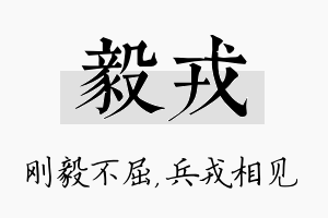 毅戎名字的寓意及含义