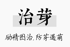 治芽名字的寓意及含义