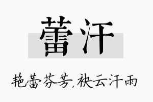 蕾汗名字的寓意及含义