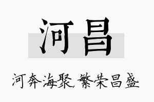 河昌名字的寓意及含义