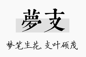 梦支名字的寓意及含义