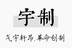 宇制名字的寓意及含义