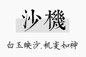 沙机名字的寓意及含义