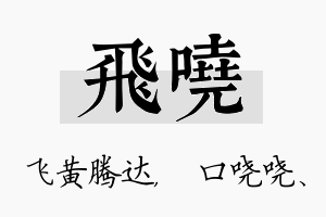 飞哓名字的寓意及含义