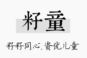 籽童名字的寓意及含义