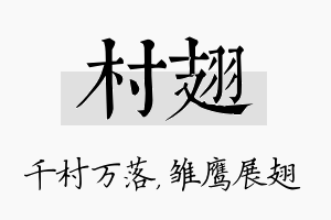 村翅名字的寓意及含义