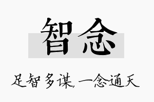 智念名字的寓意及含义