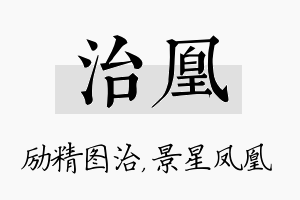 治凰名字的寓意及含义