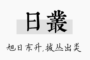 日丛名字的寓意及含义